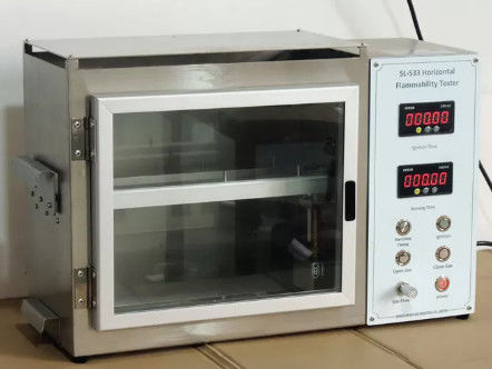 ISO 3795 ASTM D5132 Εξοπλισμός δοκιμής οριζόντιας φλεγμονώδους ικανότητας υφαντικών Οριζόντιας φλεγμονώδους ικανότητας εξοπλισμός δοκιμής